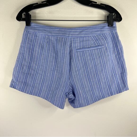 JOIE Blue Linen Striped Seersucker Linen Shorts Size 0 4 inch Inseam White - Picture 3 of 6
